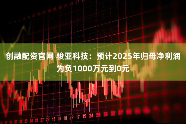 创融配资官网 骏亚科技：预计2025年归母净利润为负1000万元到0元