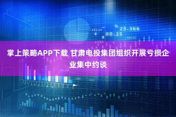掌上策略APP下载 甘肃电投集团组织开展亏损企业集中约谈